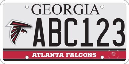 Georgia Atlanta Falcons license plate design