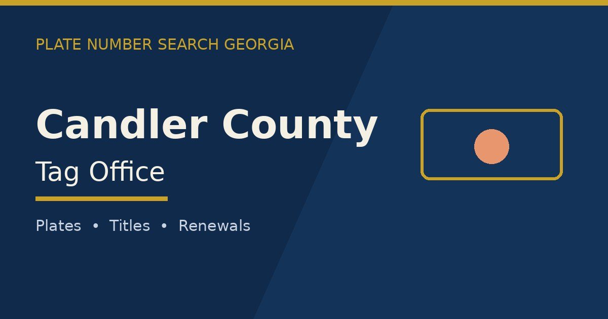 Candler County tag office branded image with county name and Georgia plate motif