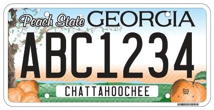 Georgia standard issue license plate design