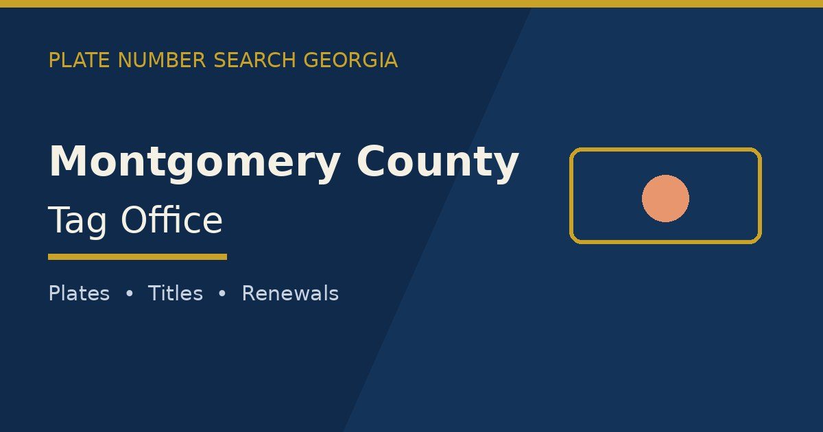 Montgomery County tag office branded image with county name and Georgia plate motif