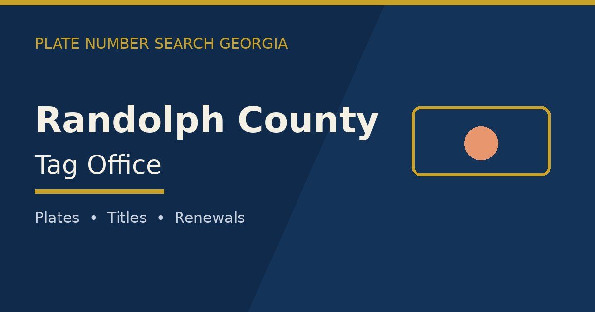 Randolph County tag office branded image with county name and Georgia plate motif