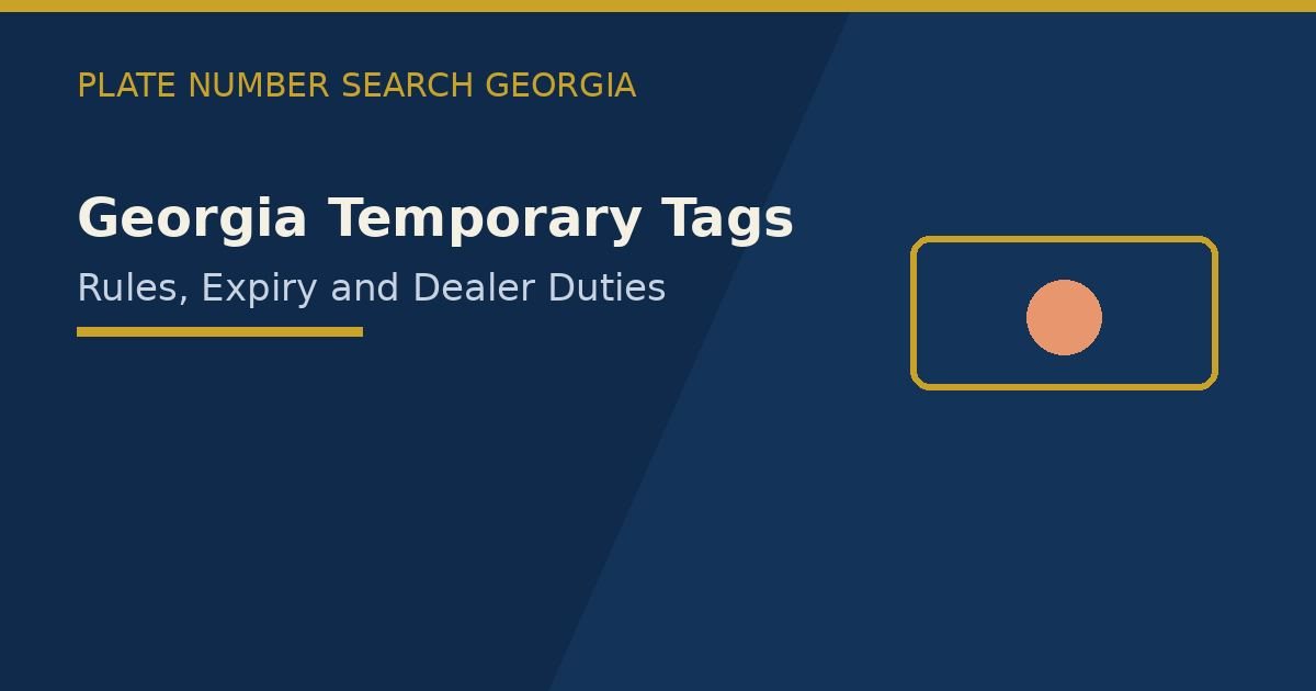 Georgia temporary tag feature image showing a paper temp tag with expiration date